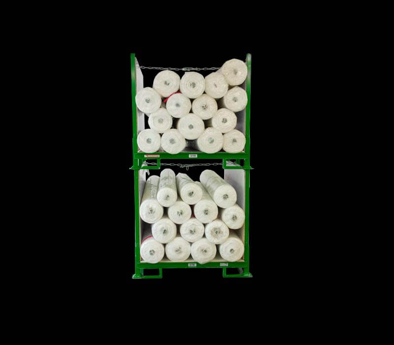 The construction of the DTB container is specially designed for the storage of roll goods and is accordingly robustly designed